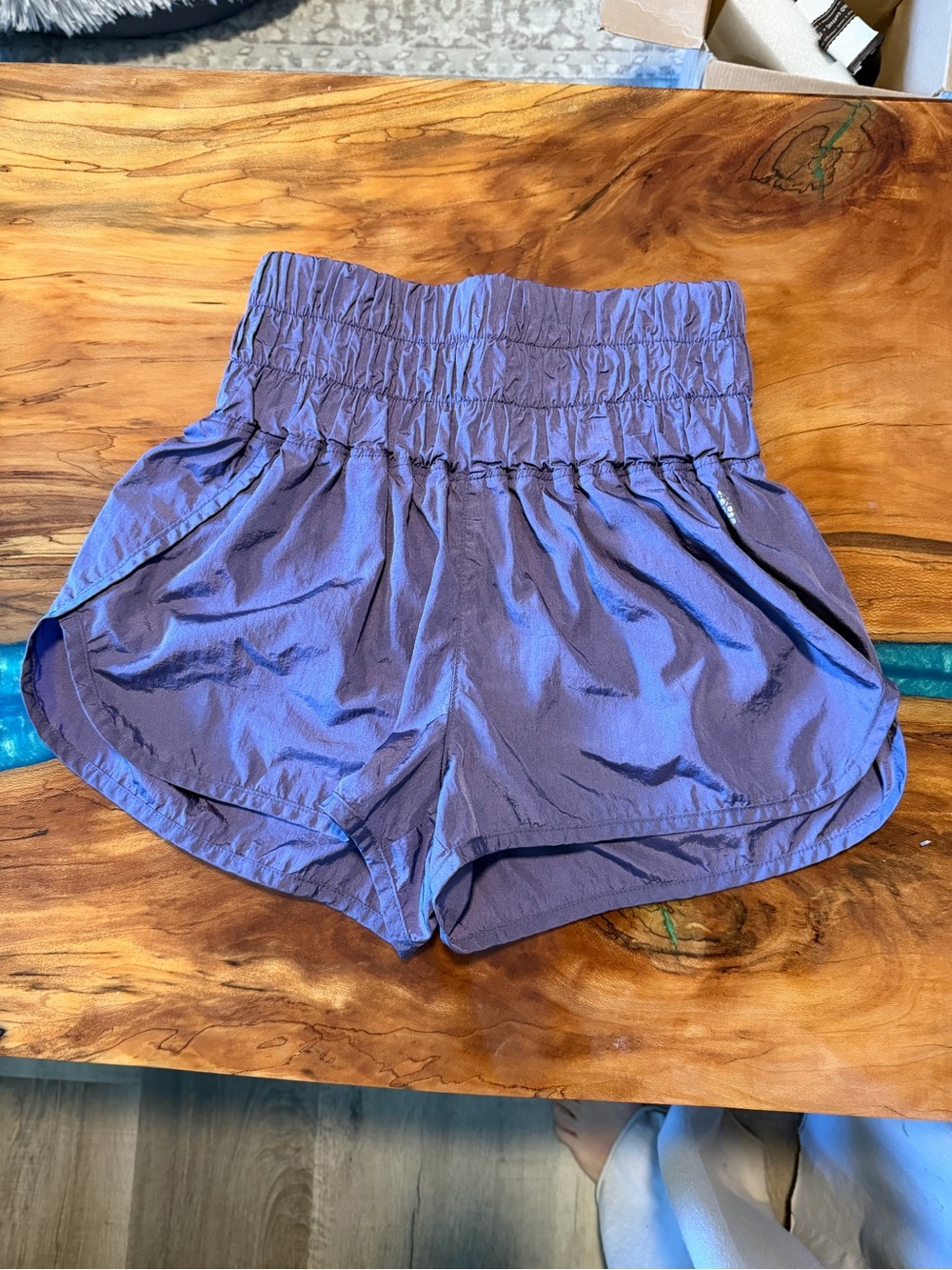 Free People High-Waist Purple Women’s Shorts with Smocked Waist- Small